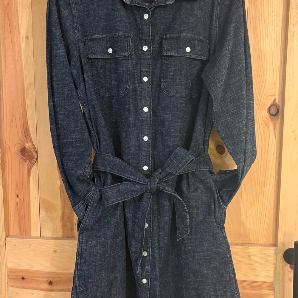 Lands' End Dark Blue Long Sleeve Dress